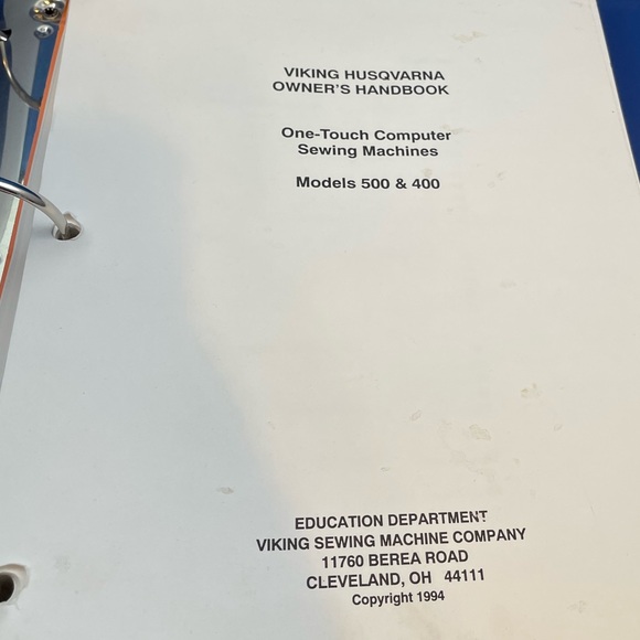 VTG 1994 Viking Husqvarna Owner’s Handbook One-Touch Computer Sewing Machines - Picture 2 of 13